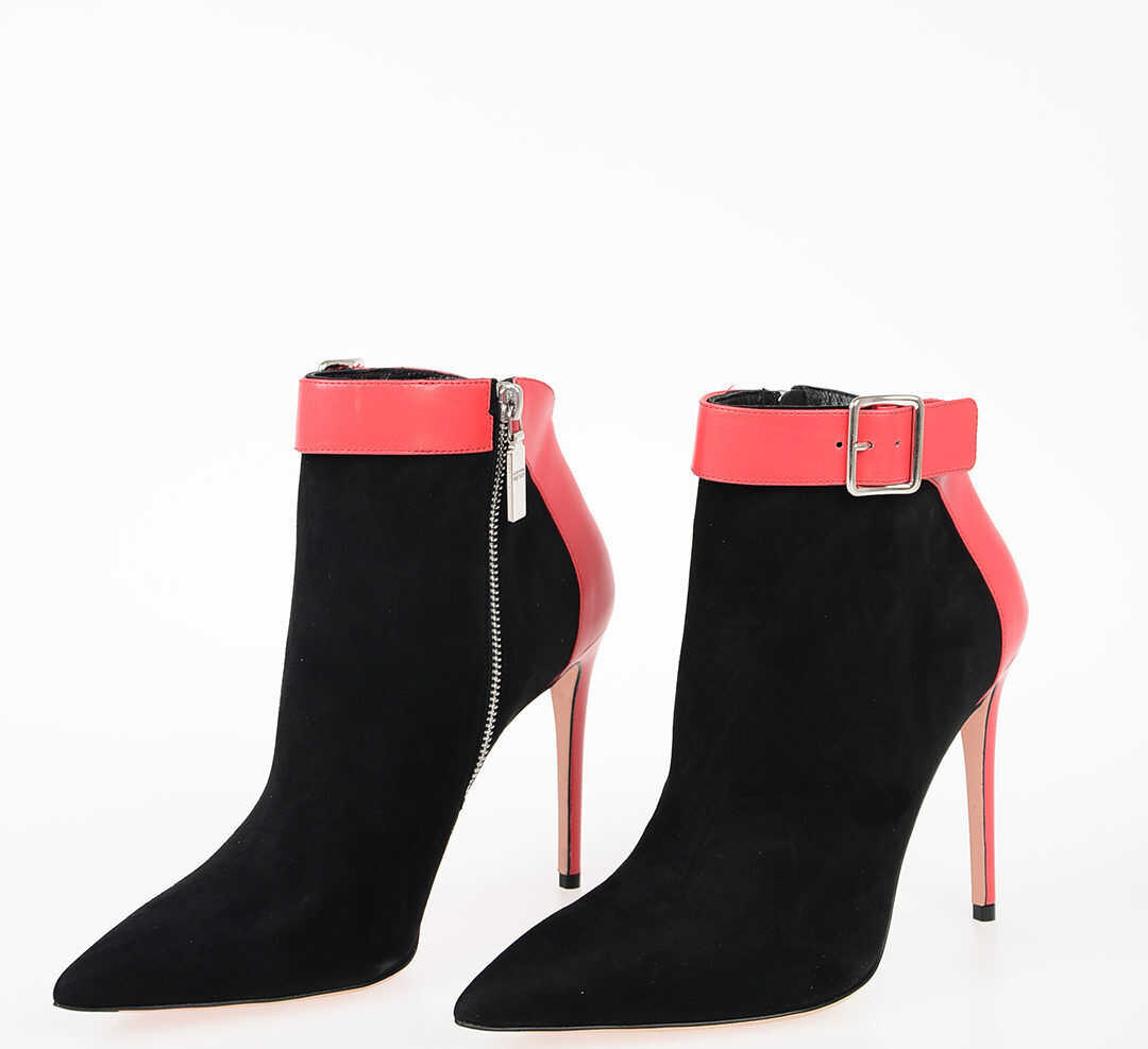 Alexander McQueen 11cm Black Red Leather Ankle Boots BLACK