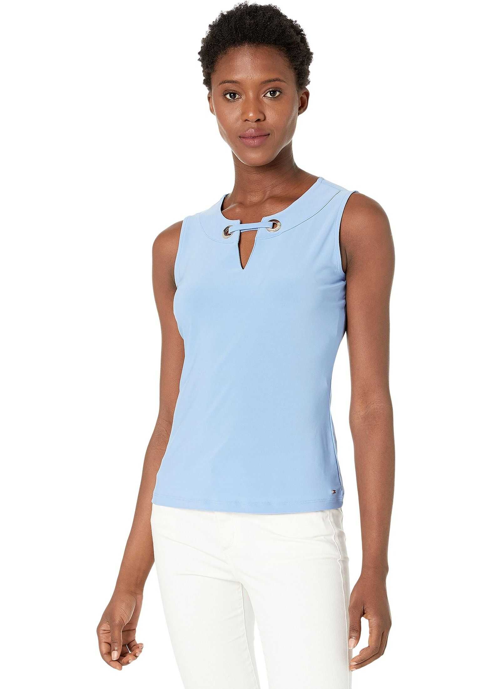 Tommy Hilfiger Gromet Knit Top Bay Blue