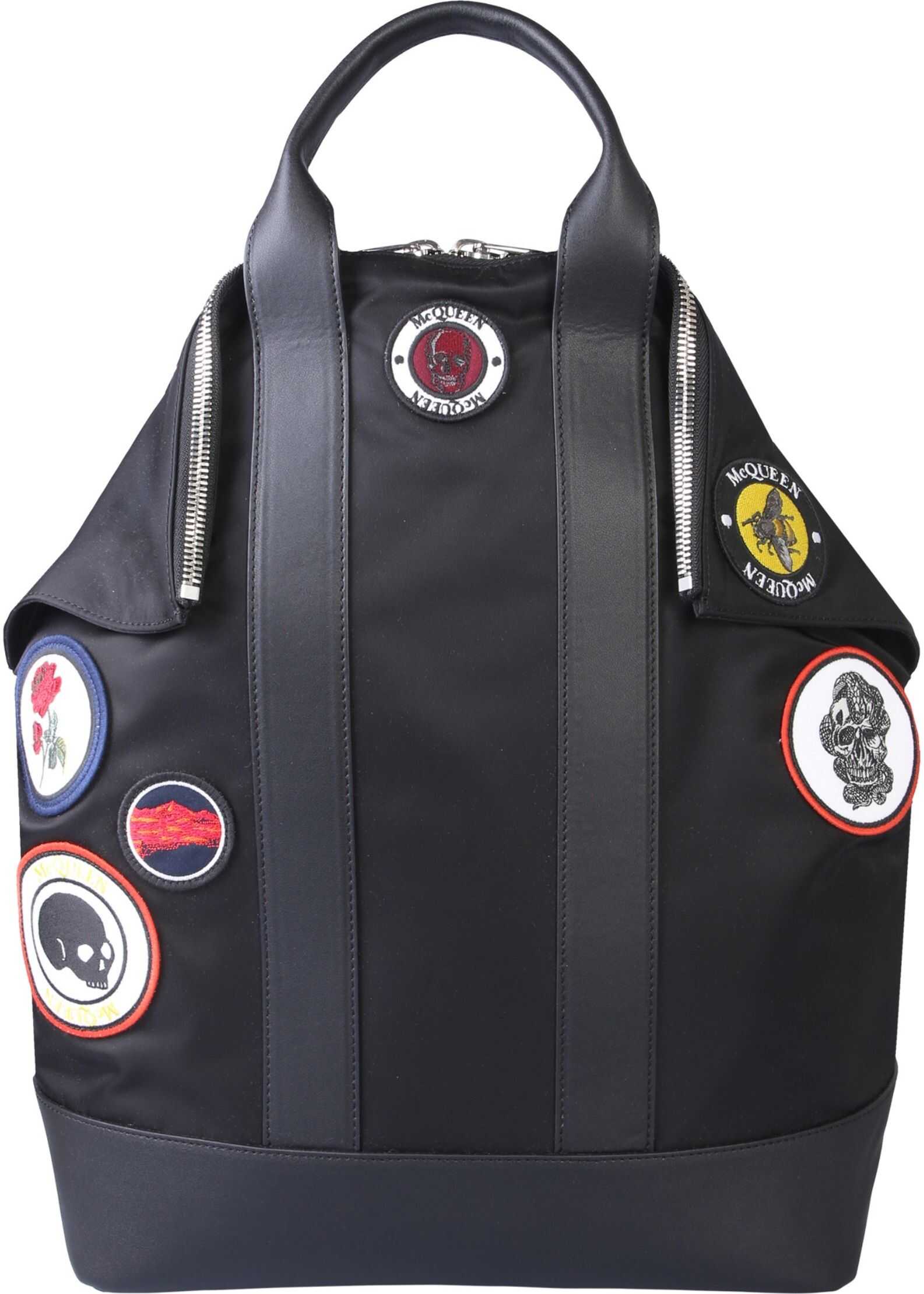 Alexander McQueen Demanta Patch Backpack BLACK