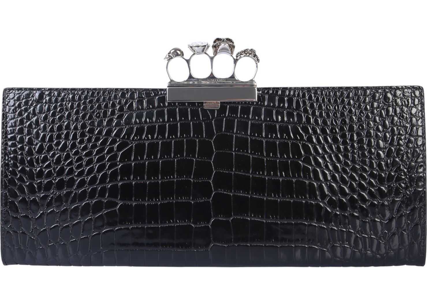 Alexander McQueen Jewel Insert Clutch BLACK