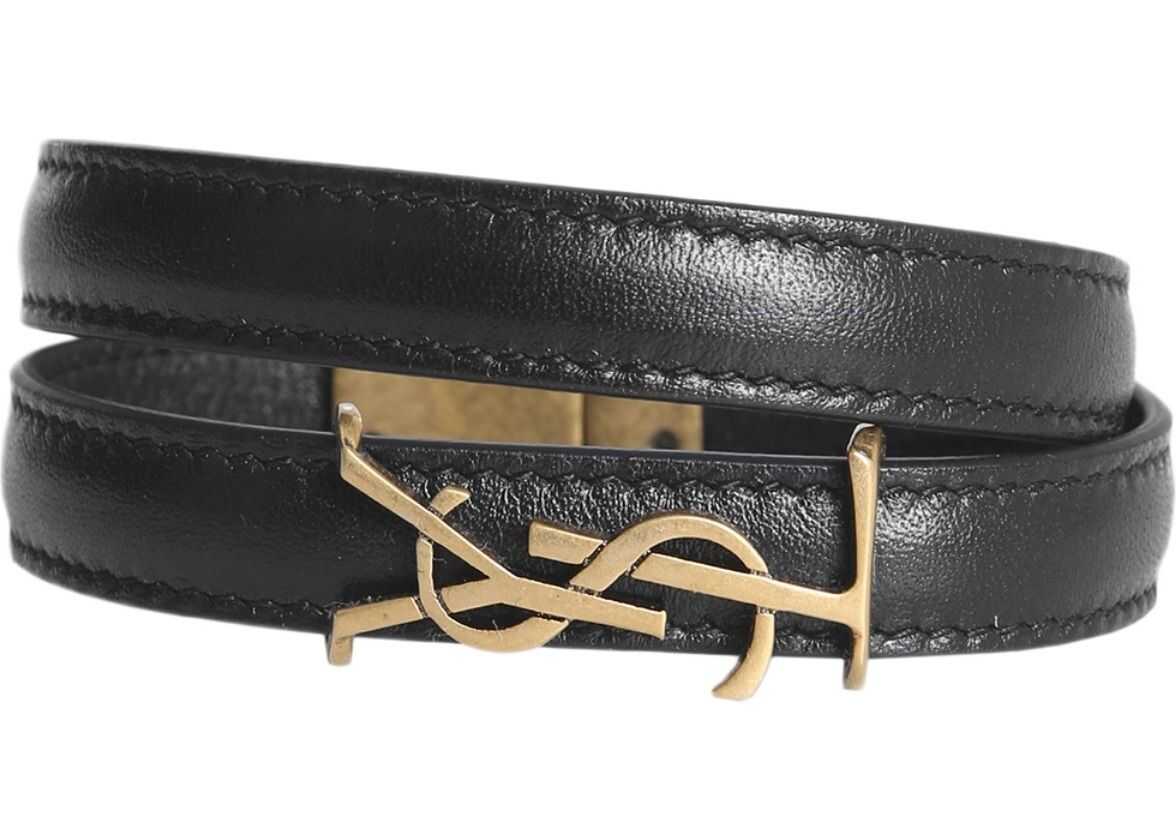 Saint Laurent Double Turn Bracelet BLACK