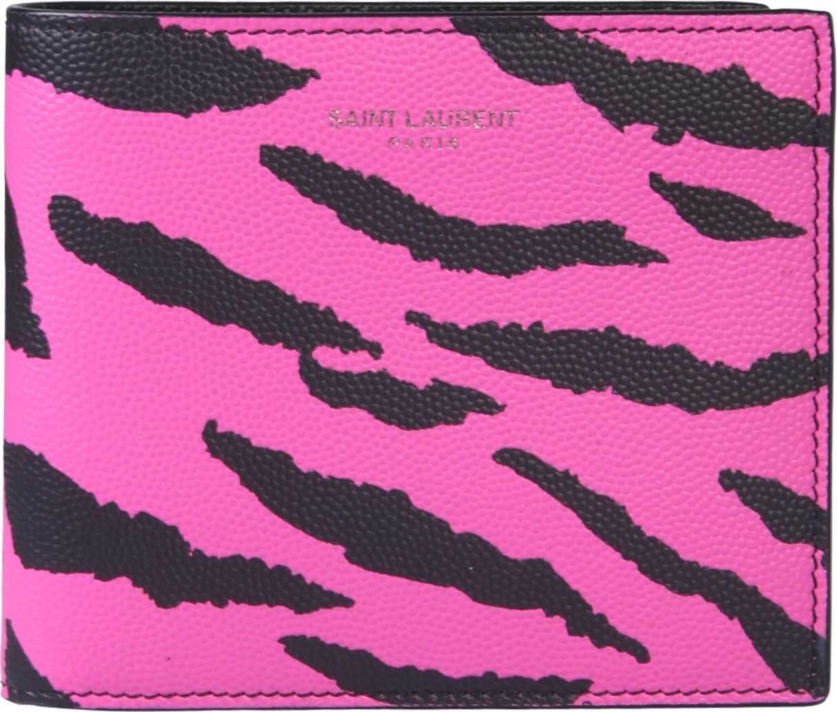 Saint Laurent Monogram Wallet FUCHSIA