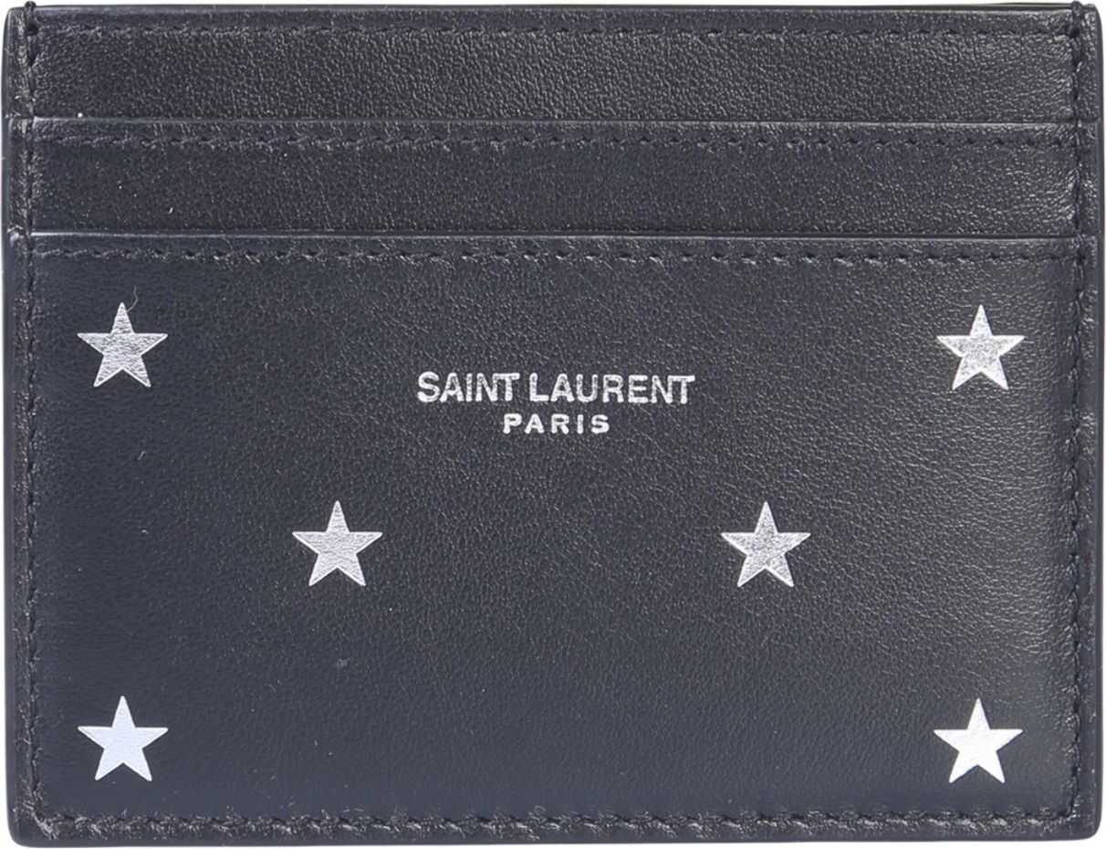 Saint Laurent Stars Print Card Holder BLACK