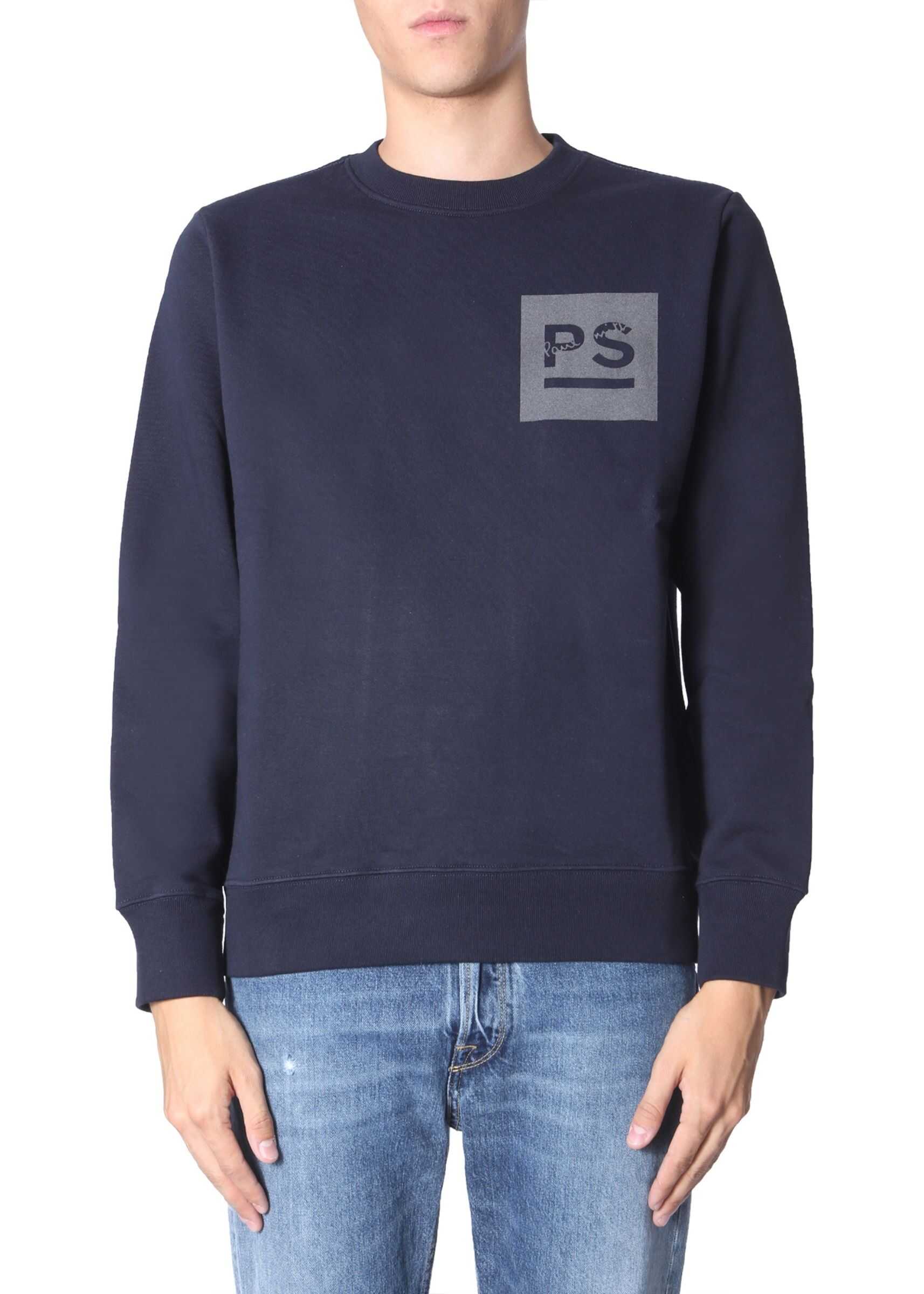 Bluza PS by Paul Smith Round Neck Sweatshirt BLUE
