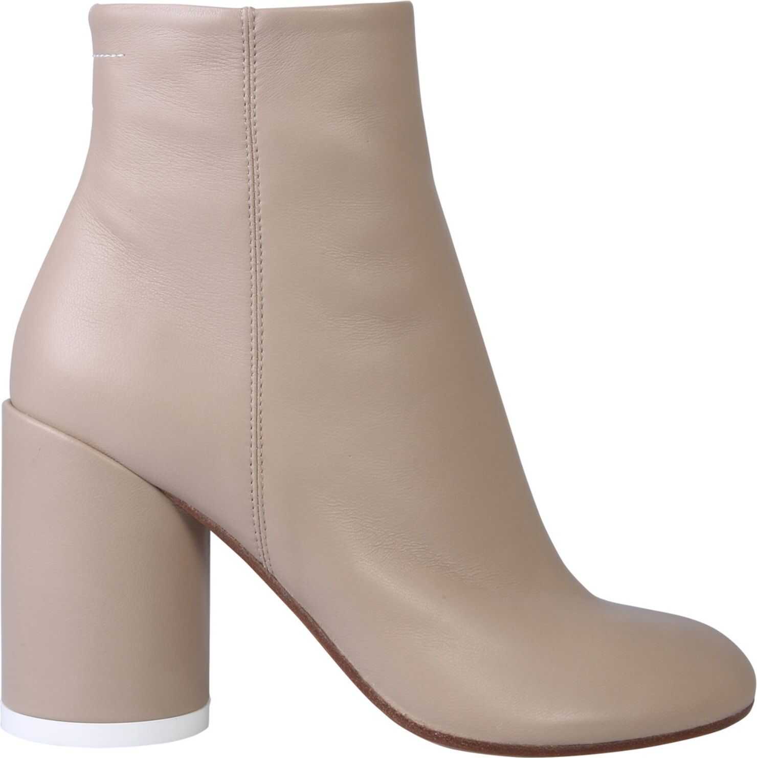 MM6 Maison Margiela \'6\'Ankle Boot With Heel BEIGE