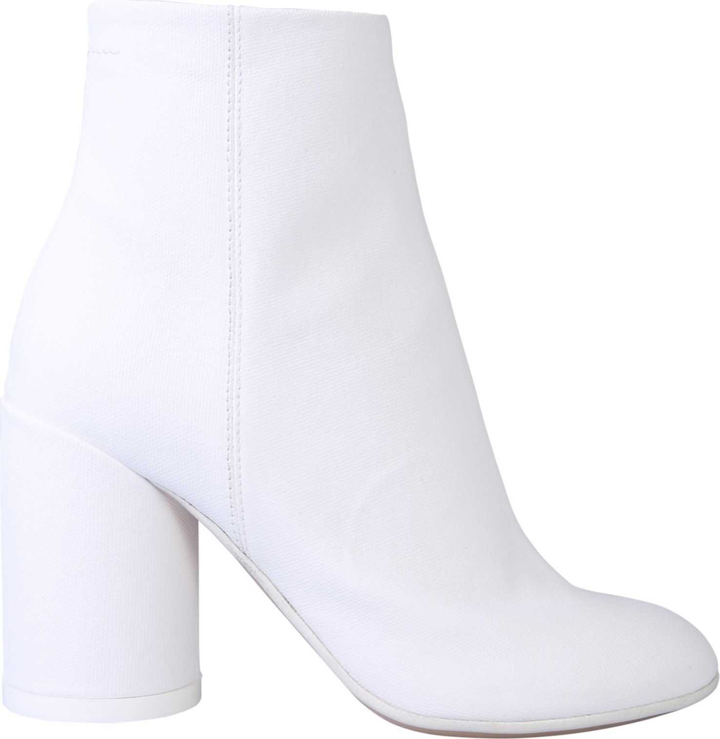 MM6 Maison Margiela \'6\'Ankle Boot With Heel WHITE