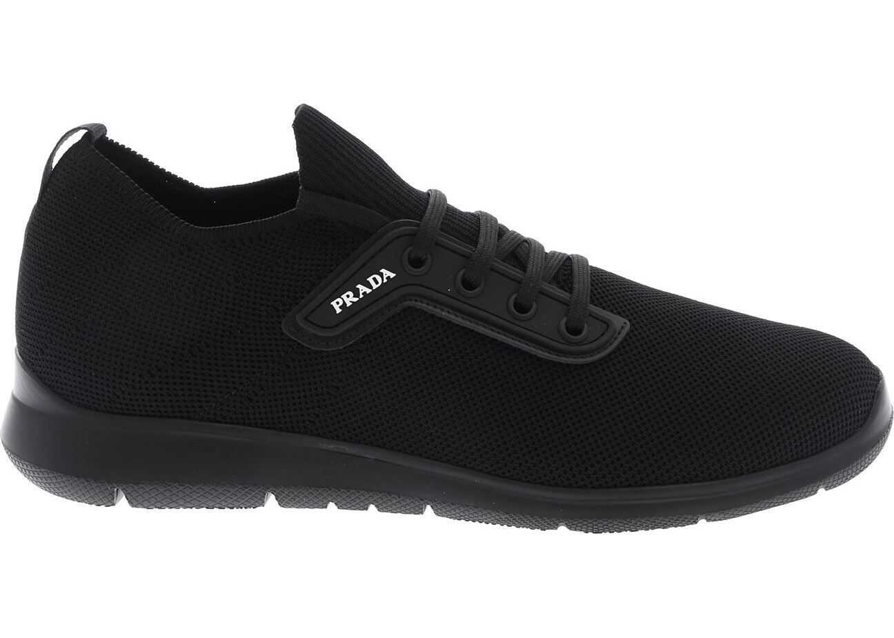 Prada Sport Knit Sneakers In Black Black