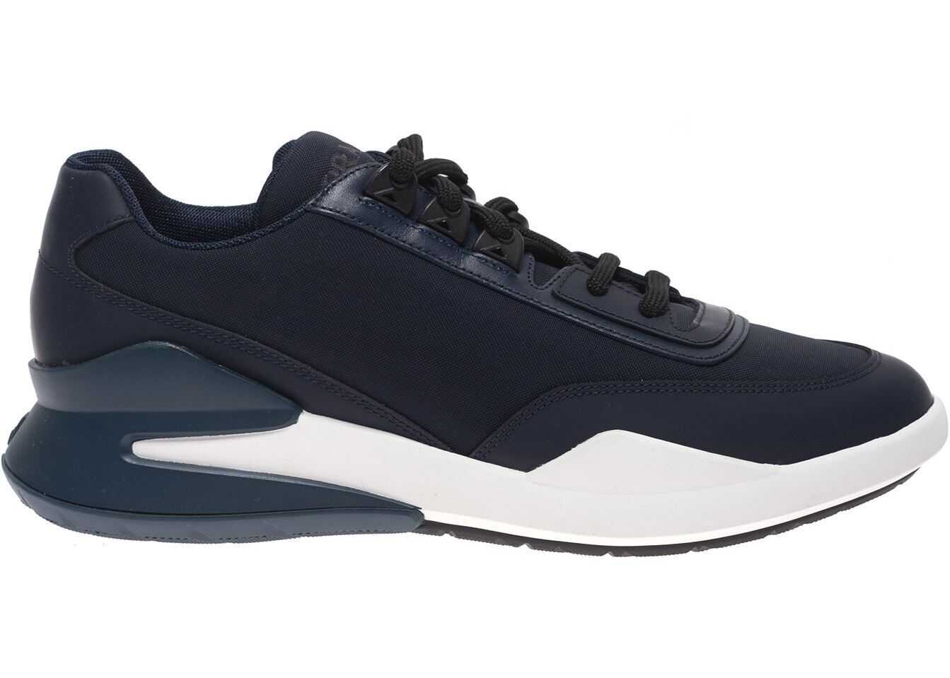 Prada Sport Blue Neoprene Sneakers With Logo Blue