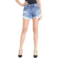 Pantaloni scurti Blue Distressed Denim Shorts Femei