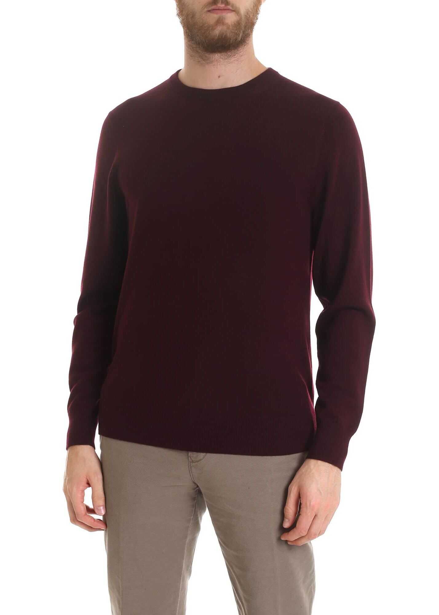 Calvin Klein Burgundy Wool Pullover Red