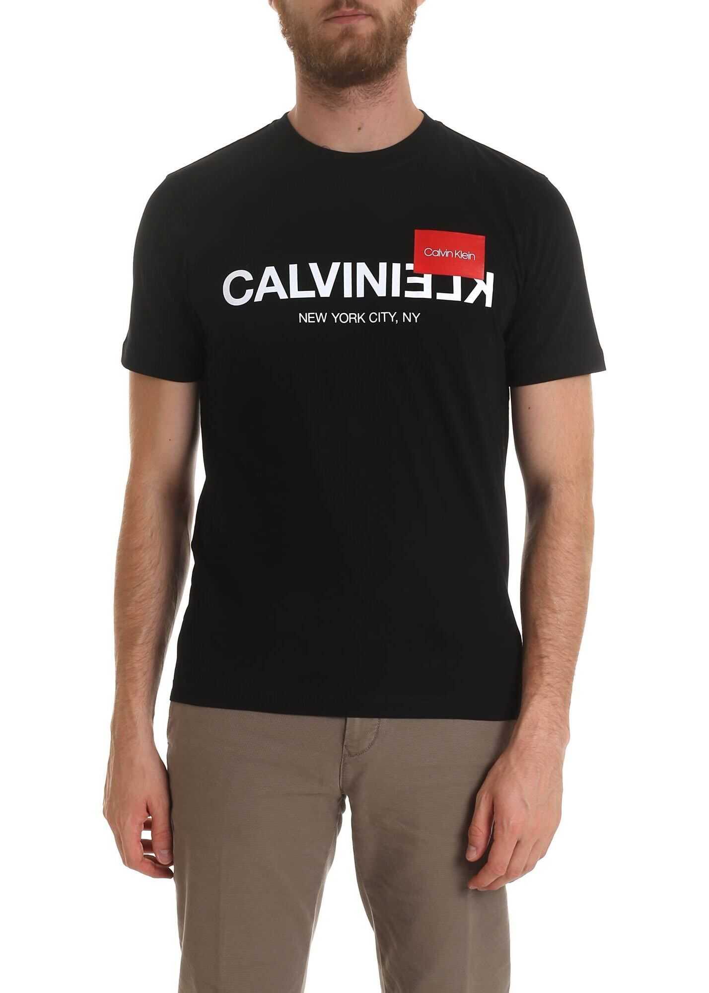 Calvin Klein Text Reverse T-Shirt In Black Black