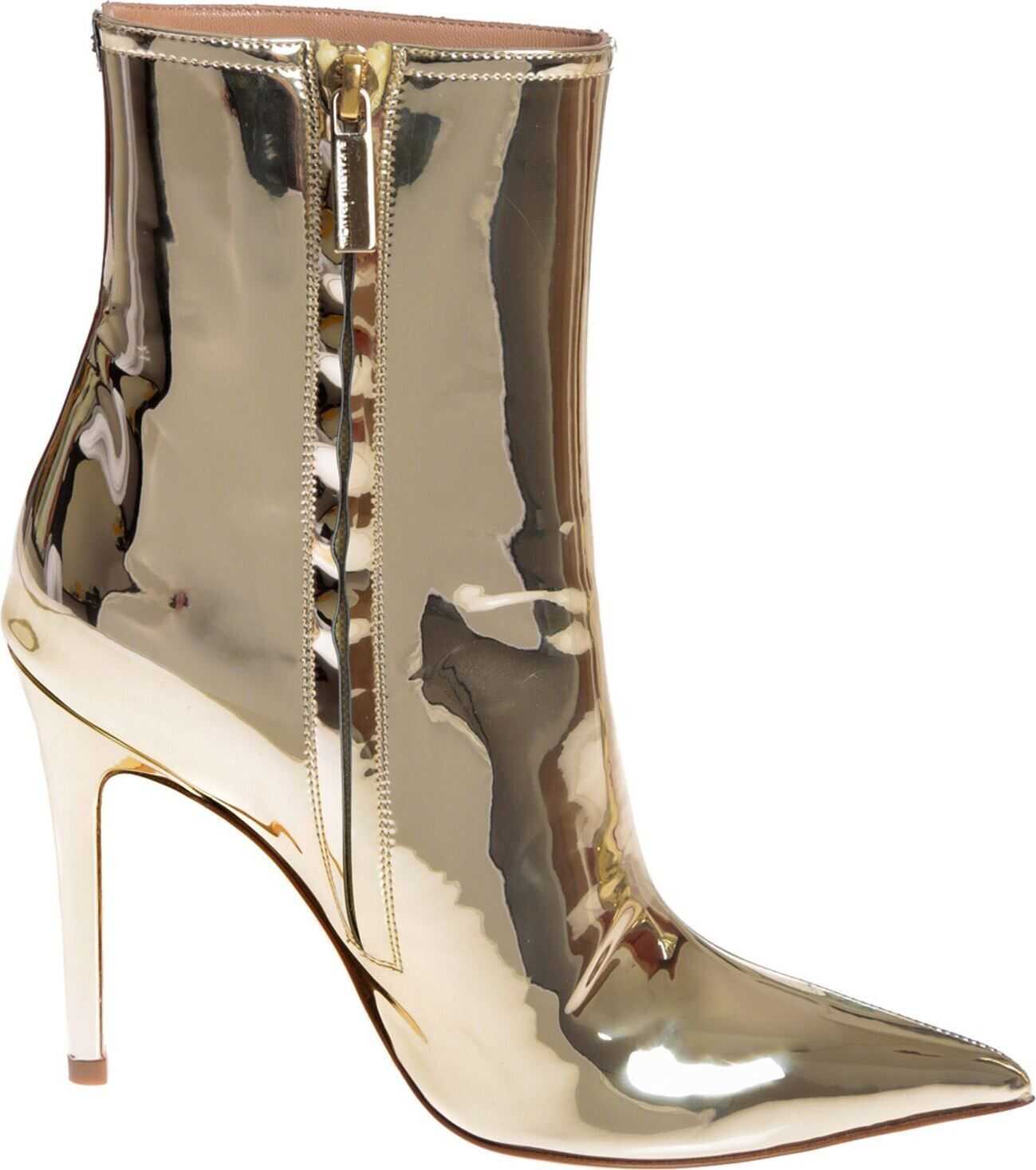 Elisabetta Franchi Ankle Boots In Golden Eco-Leather Gold
