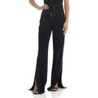 Pantaloni casual Blue Trousers With Branded Bands Femei