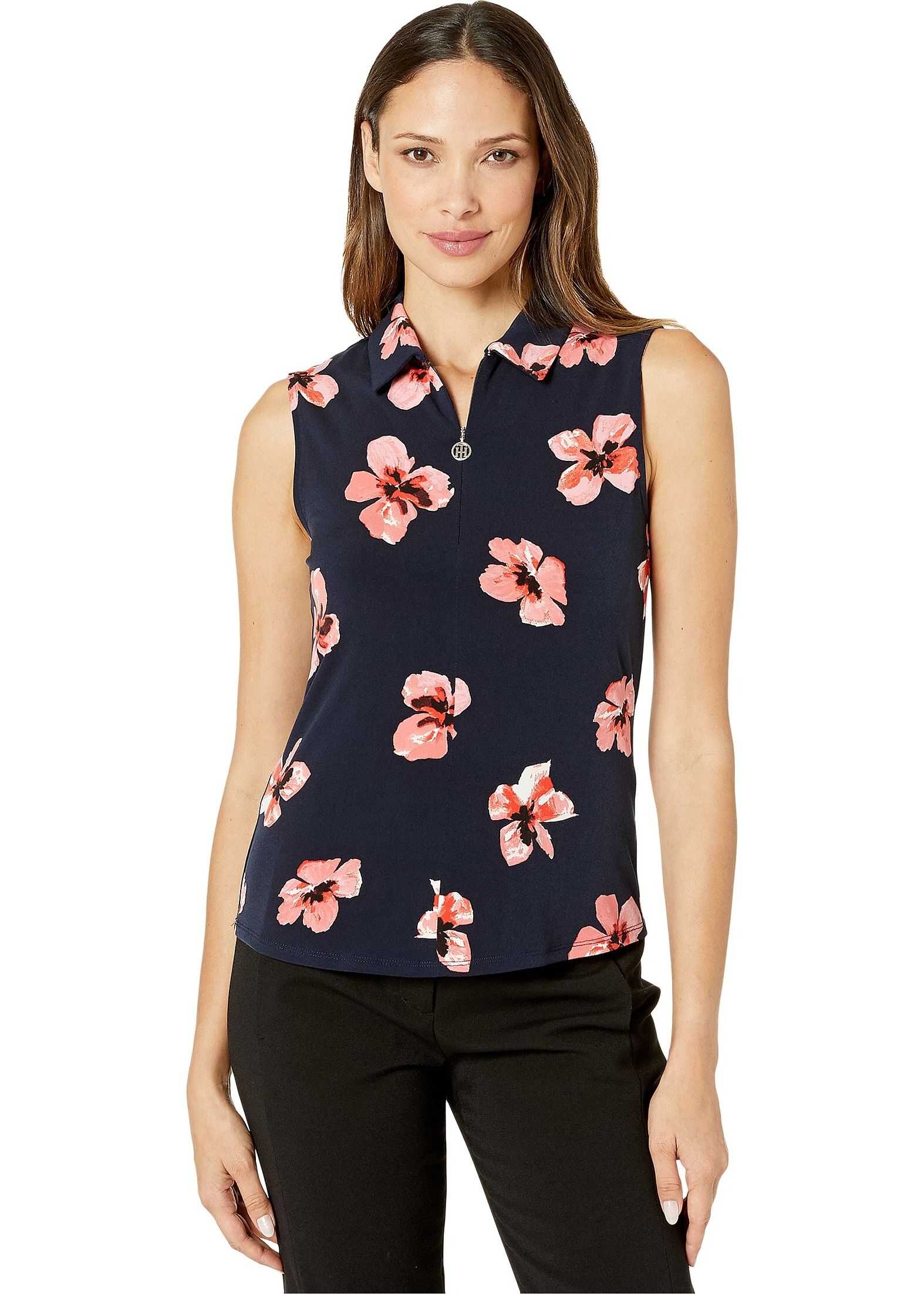 Tommy Hilfiger Floral Logo Zip Knit Midnight/Grenadine