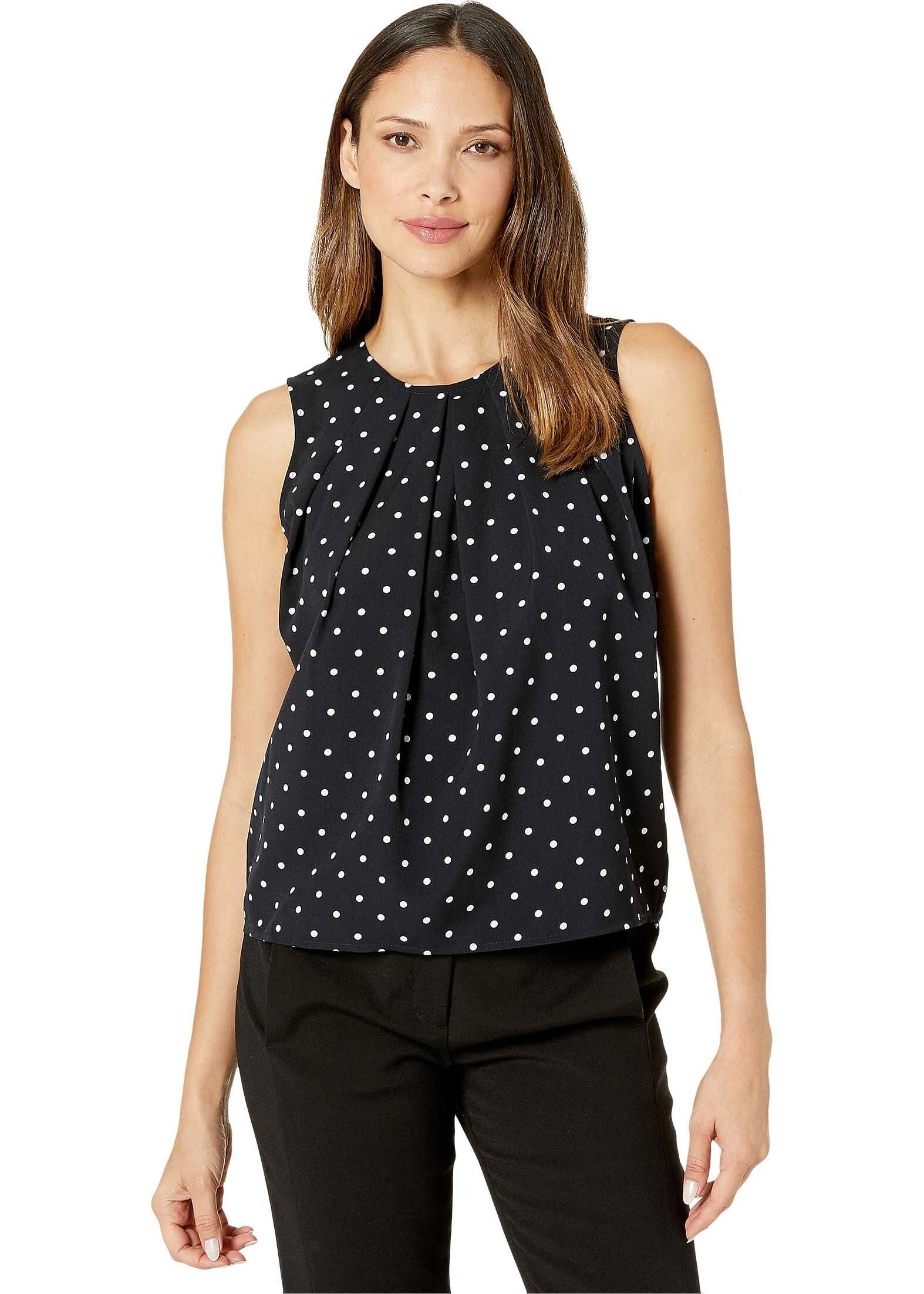 Tommy Hilfiger Polka Dot Sleeveless Woven Top Midnight/Ivory