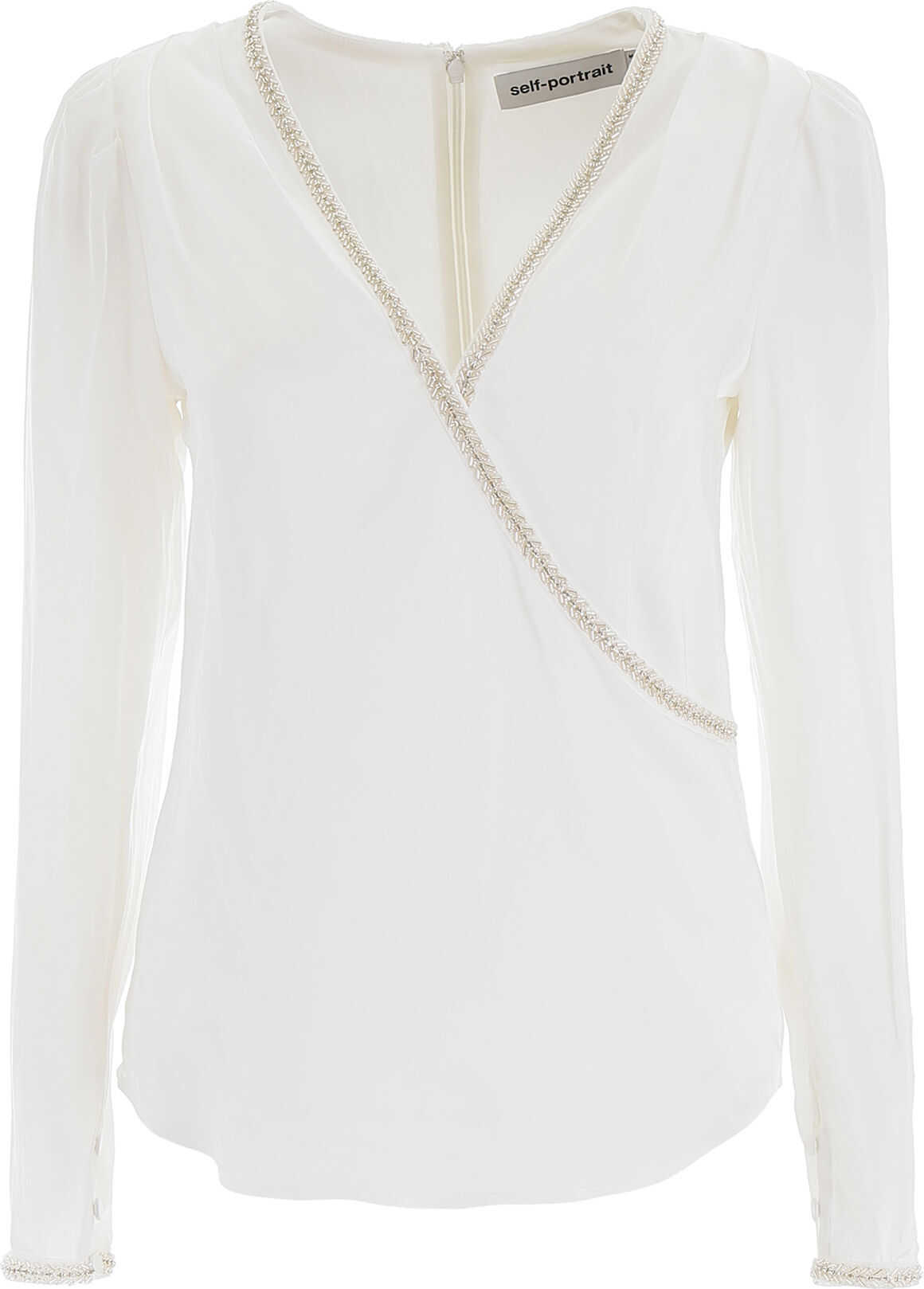 Self-Portrait Crystal-Embellished Top WHITE