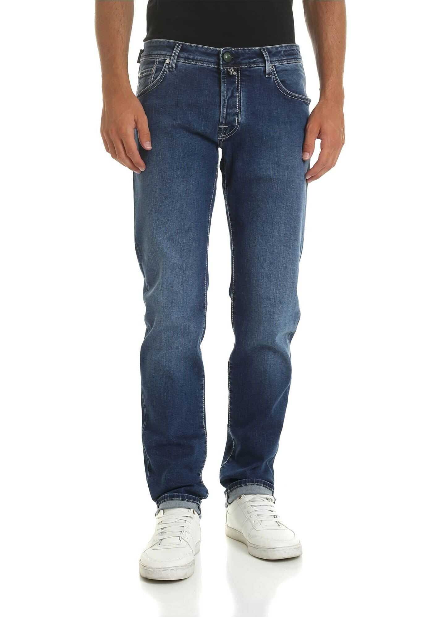 Blug Jacob Cohen Faded Jeans In Blue Blue