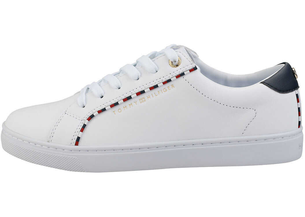 Tommy Hilfiger Corporate Detail Sneaker Fashion Trainers In White White