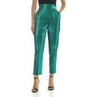 Pantaloni casual Green Lamé Trousers Femei