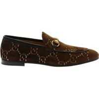 Mocasini Gucci Gg Loafers In Brown Velvet With Horsebit