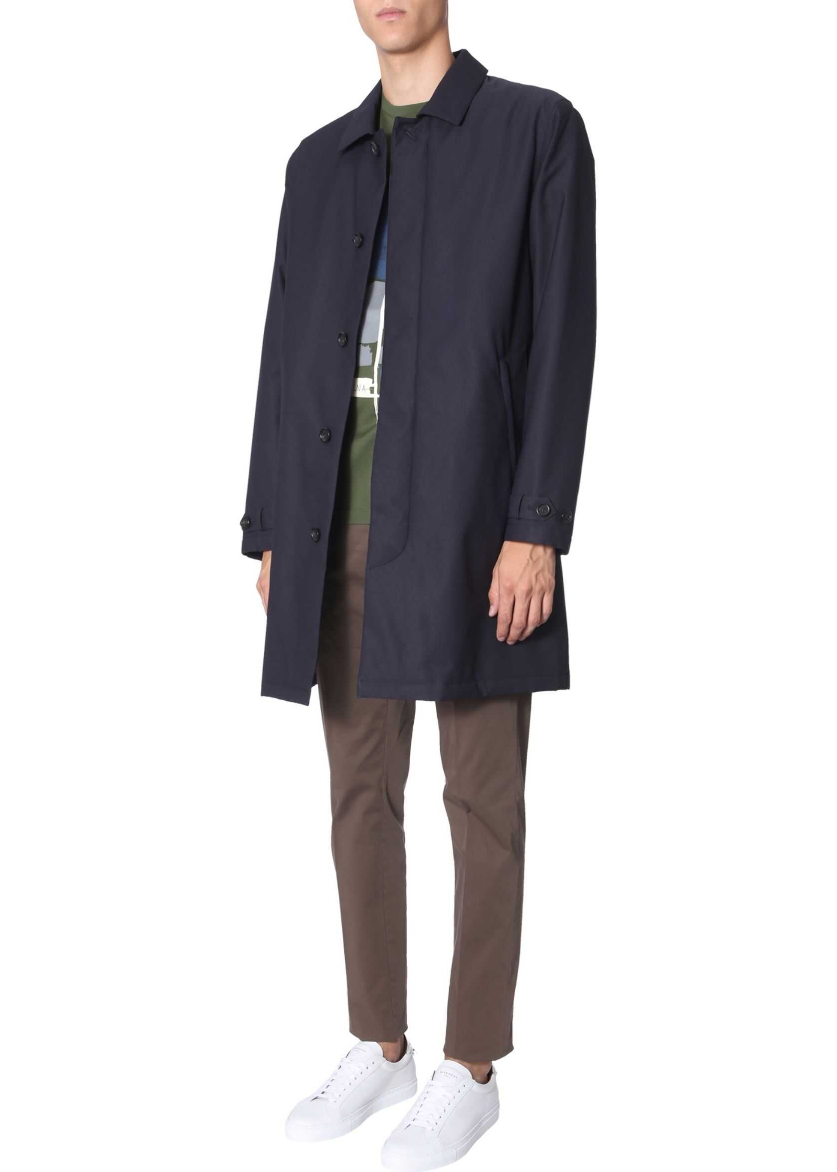 Z Zegna Technical Fabric Coat BLUE