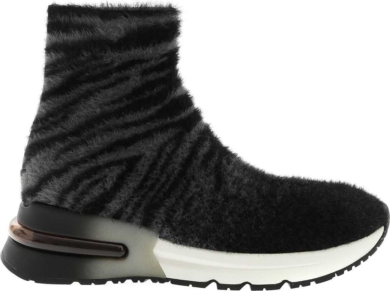 ASH King Black Sneakers In Eco-Fur* Black