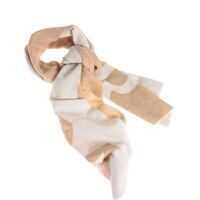 Esarfe Beige Scarf With White Logo Intarsia Femei