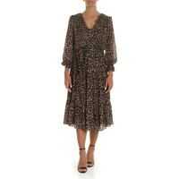 Rochii de zi Beige And Black Animalier Dress Femei