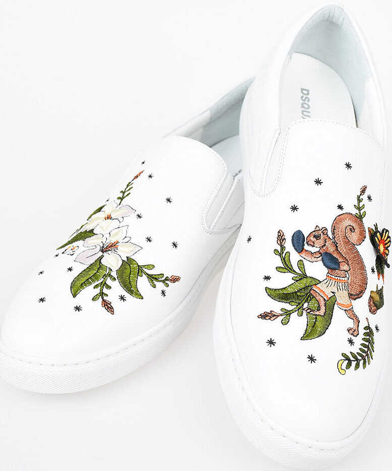 DSQUARED2 Embroidered TUX Slip On WHITE