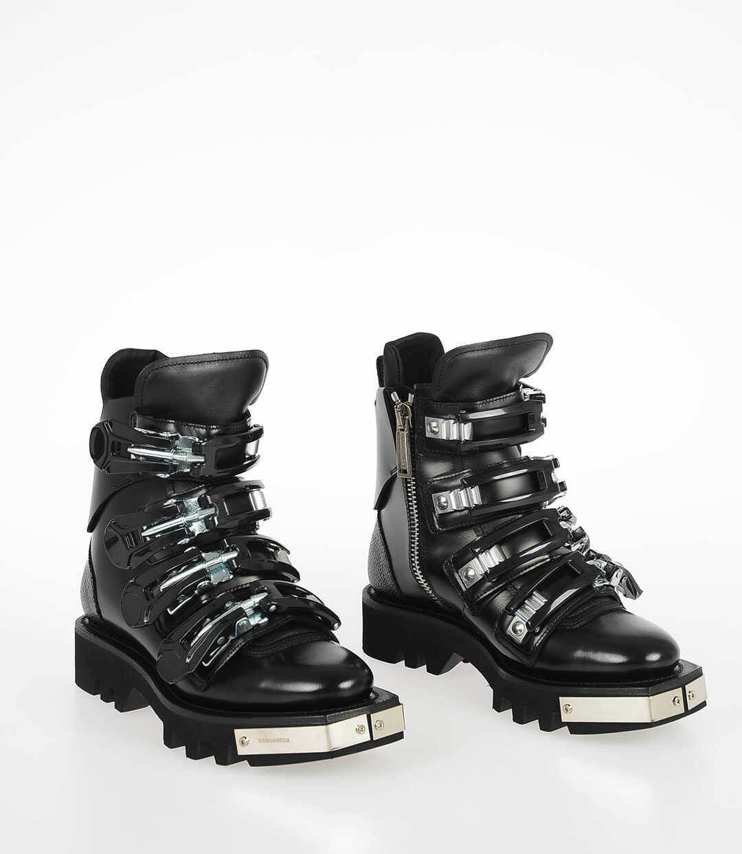 DSQUARED2 Leather Combat boots BLACK