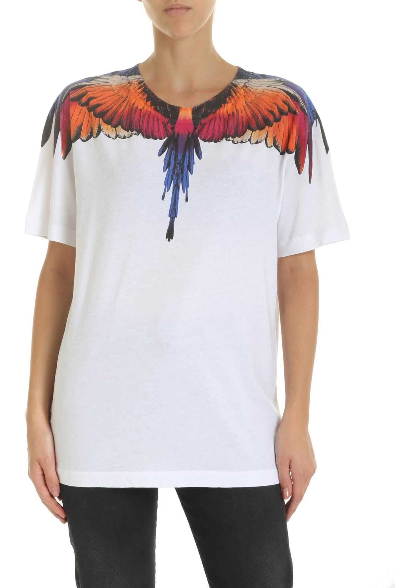 Marcelo Burlon Pink Wings T-Shirt In White White