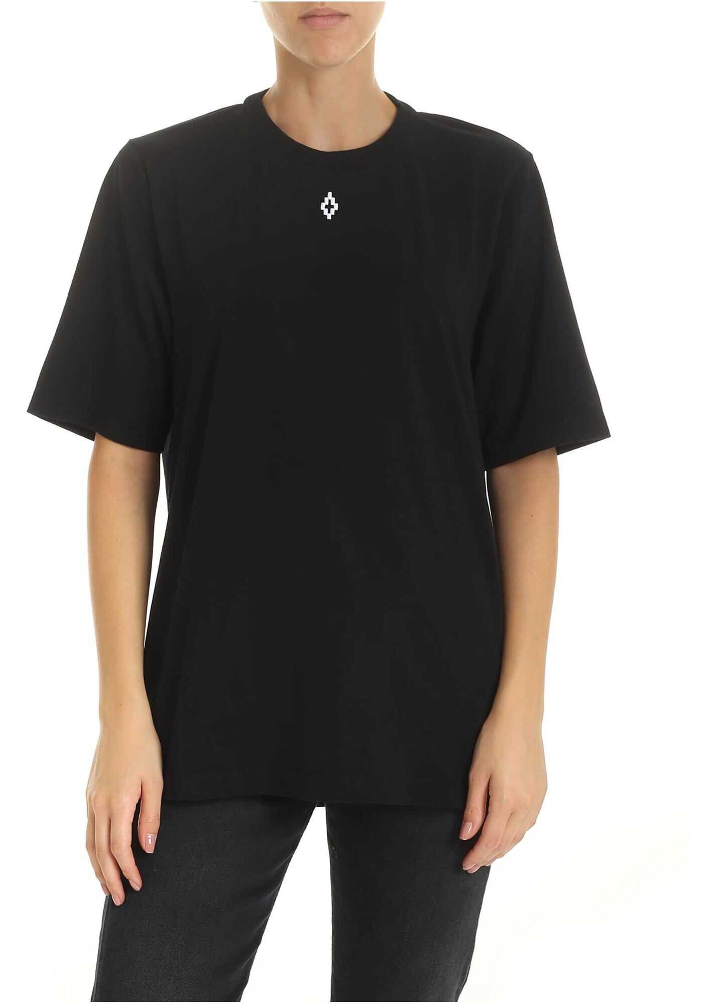 Marcelo Burlon T-Shirt With Logo Embroidery In Black Black