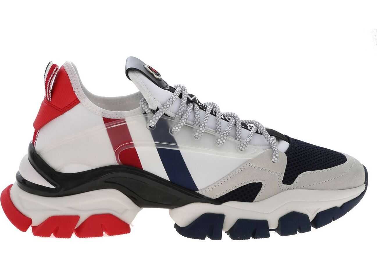 Moncler Trevor Sneakers In White Blue And Red White