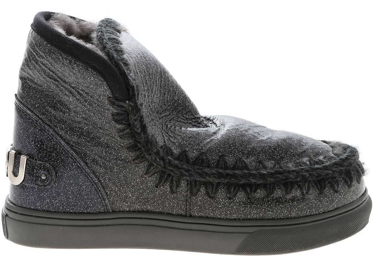 Eskimo Sneakers In Glittery Black