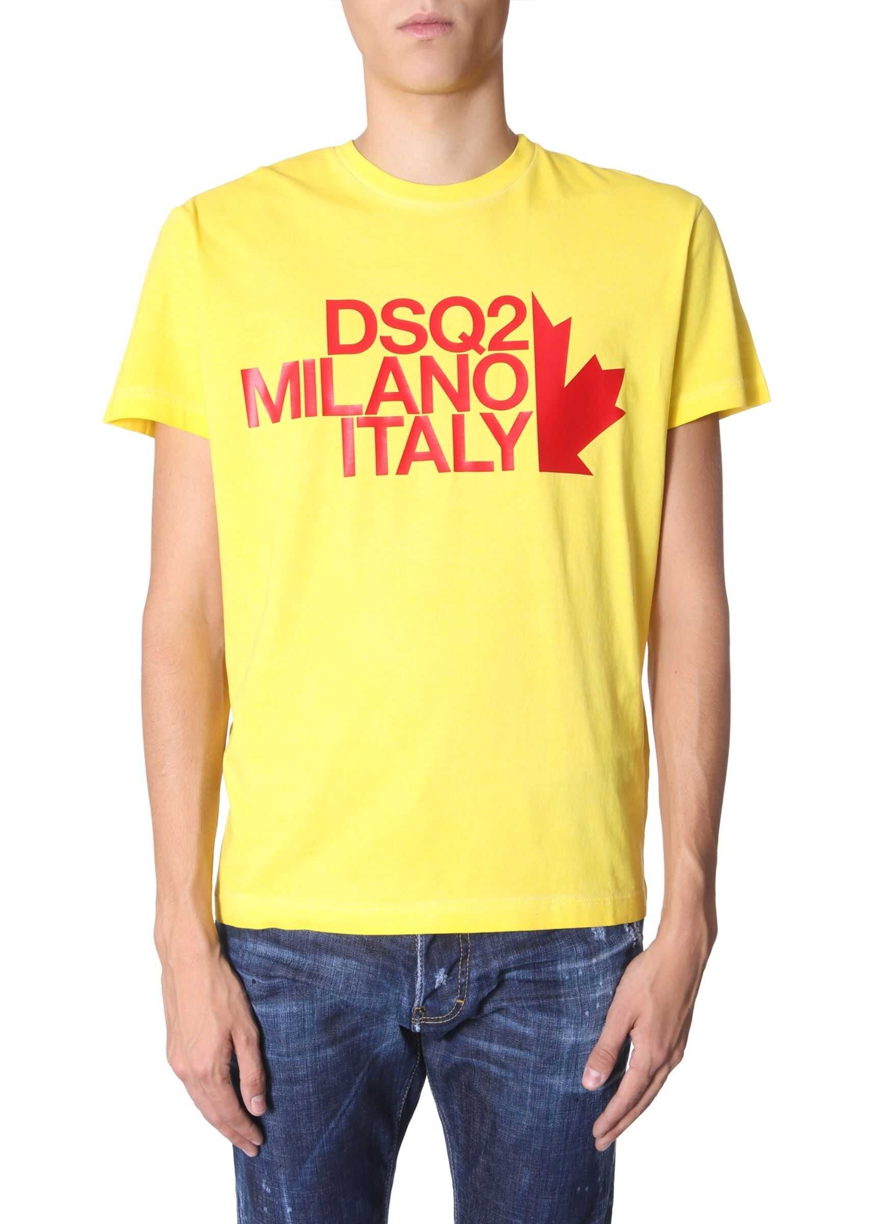 DSQUARED2 Round Neck T-Shirt YELLOW
