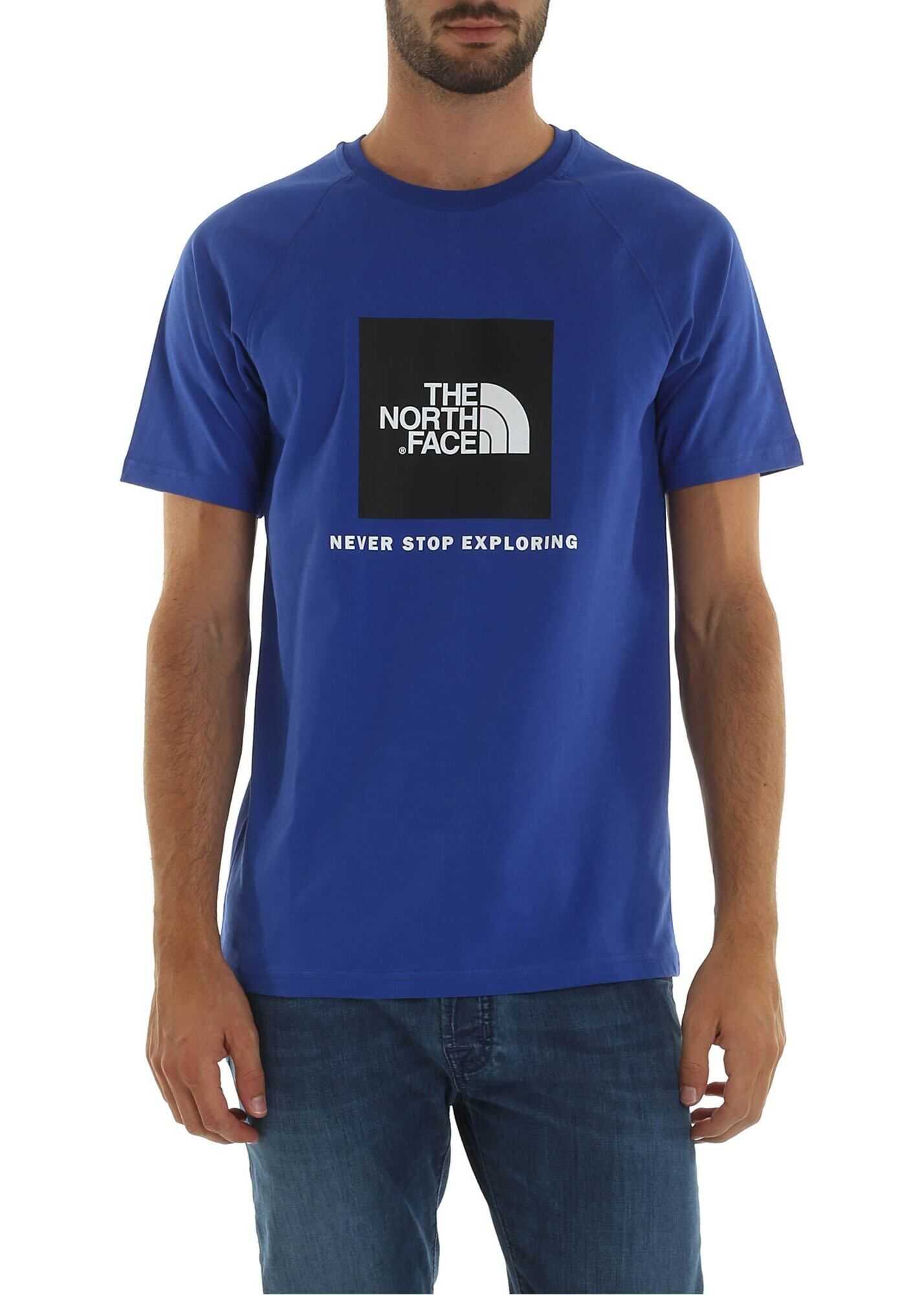 The North Face Printed T-Shirt In Blue Blue