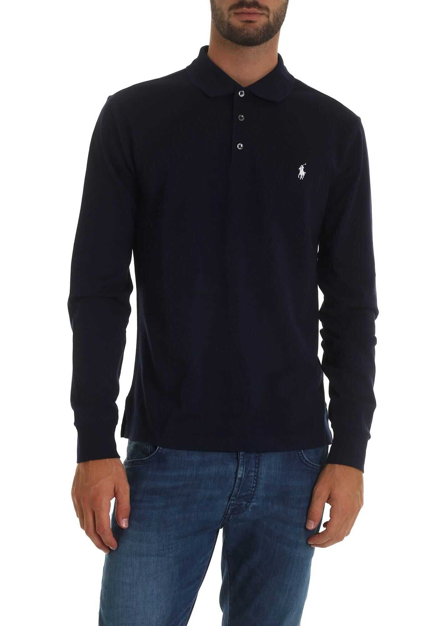 Ralph Lauren Blue Polo Shirt With Logo Embroidery Blue