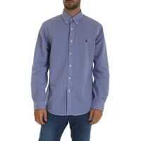 Camasi elegante White Shirt With Blue Check Pattern Barbati