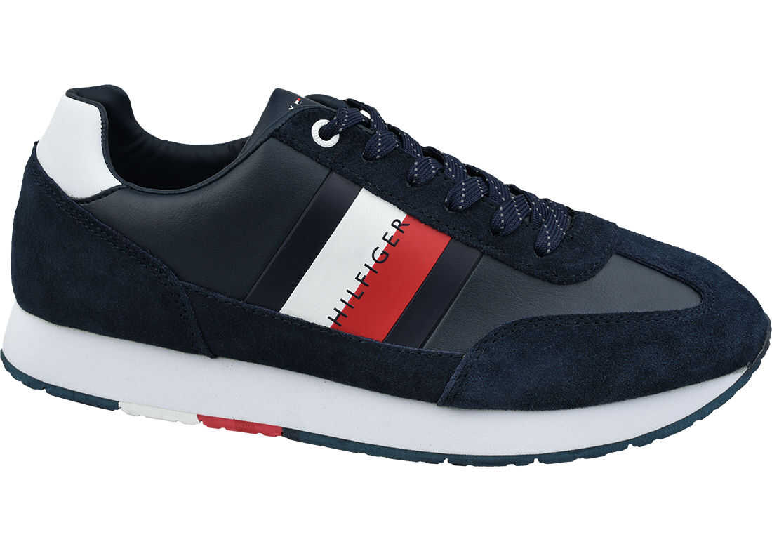 Tommy Hilfiger Corporate Leather Flag Runner Blue