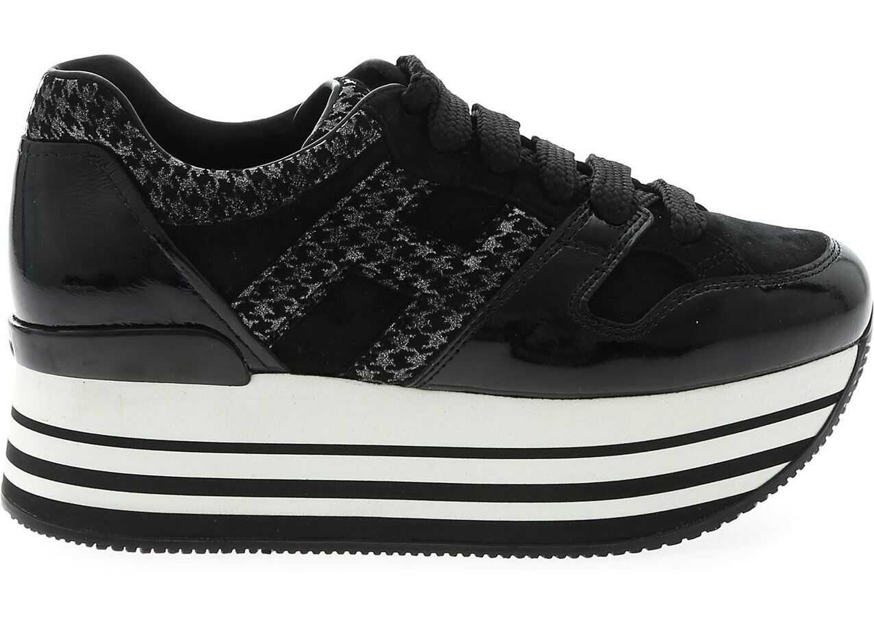 Hogan H283 Maxi 222 Sneakers In Black Color Black