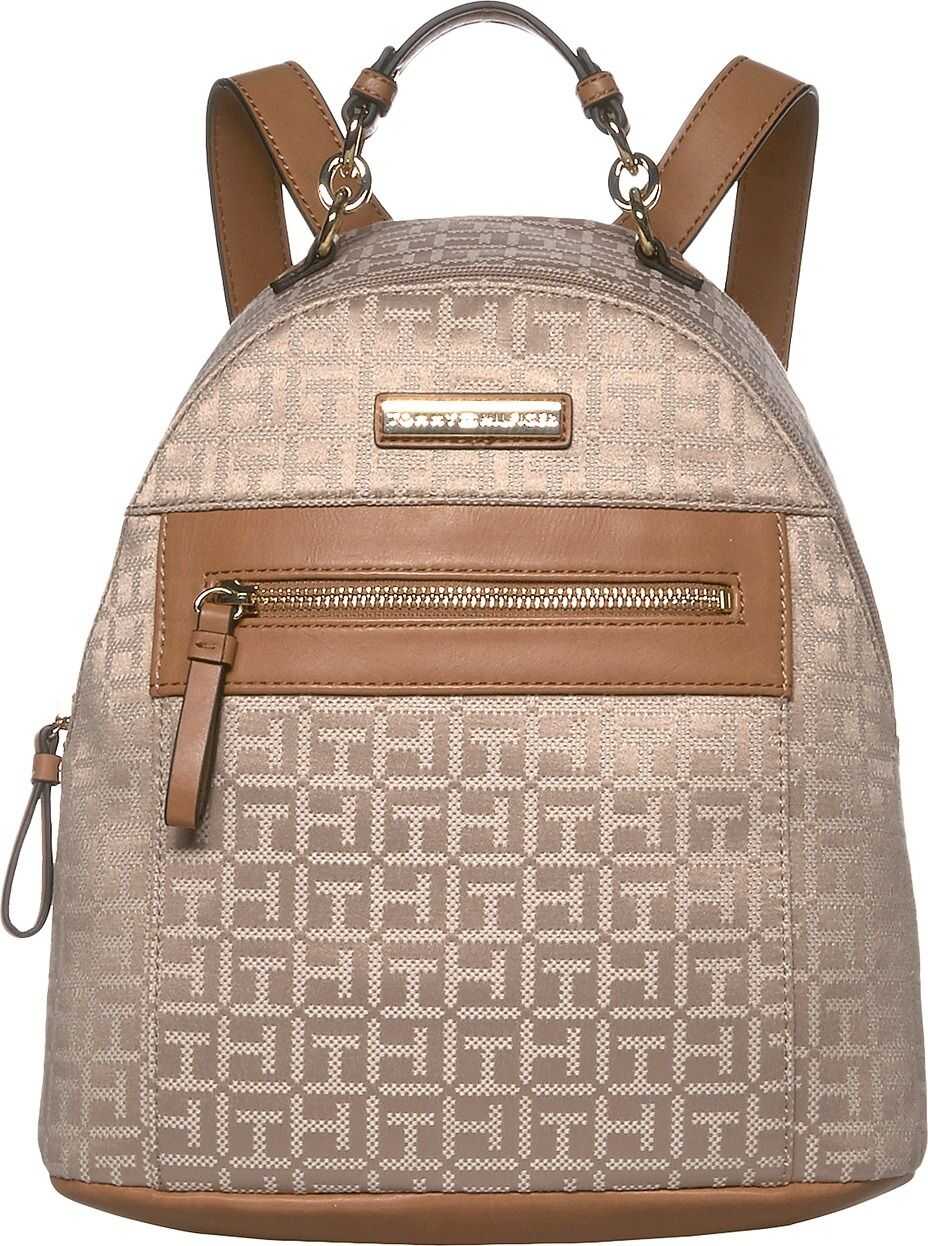 Tommy Hilfiger Claudia Jacquard Dome Backpack Khaki Tonal