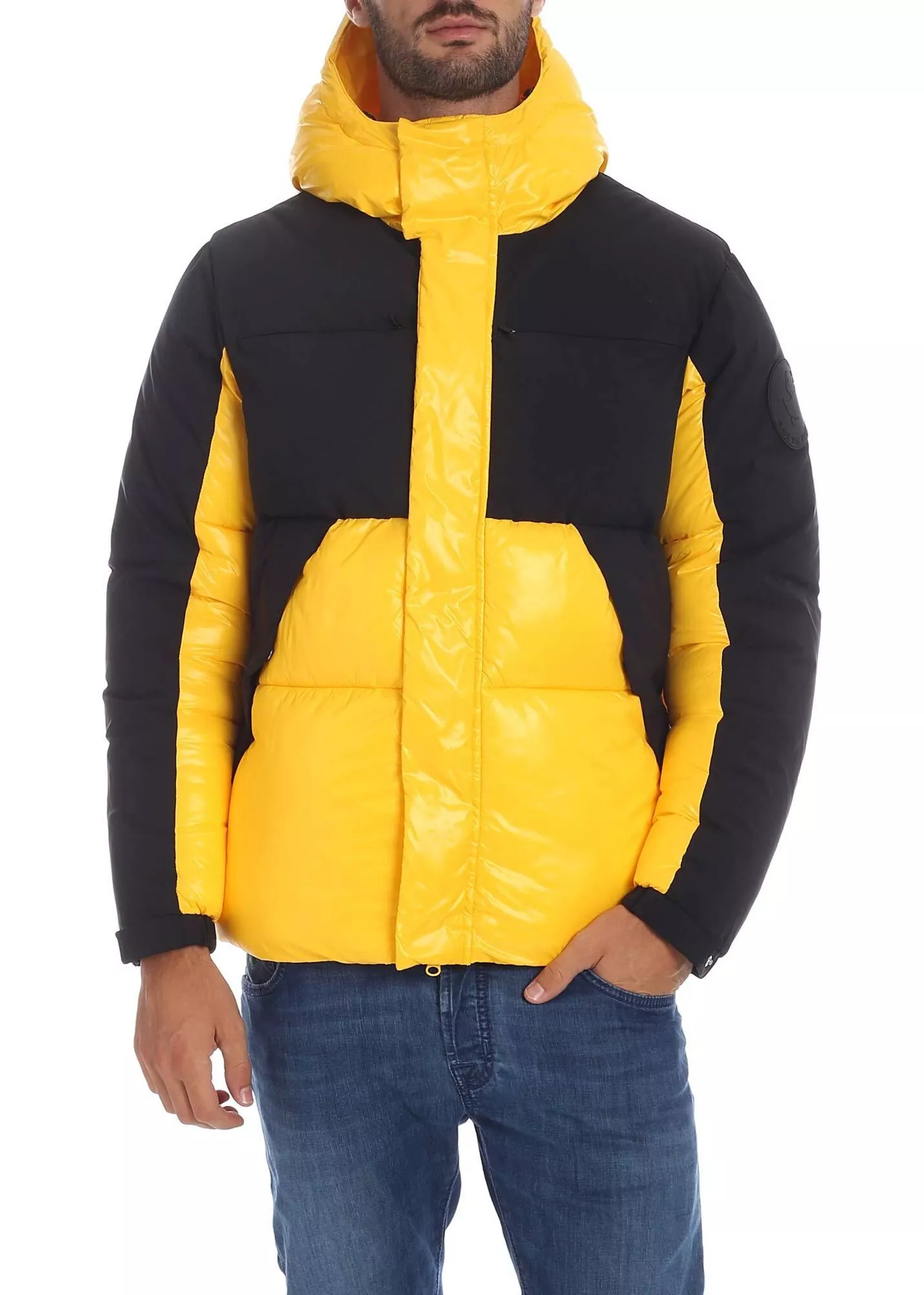 Save the Duck Down Jacket In Yellow With Black Details Yellow