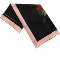 Esarfe Silk Scarf In Black And Pink Femei