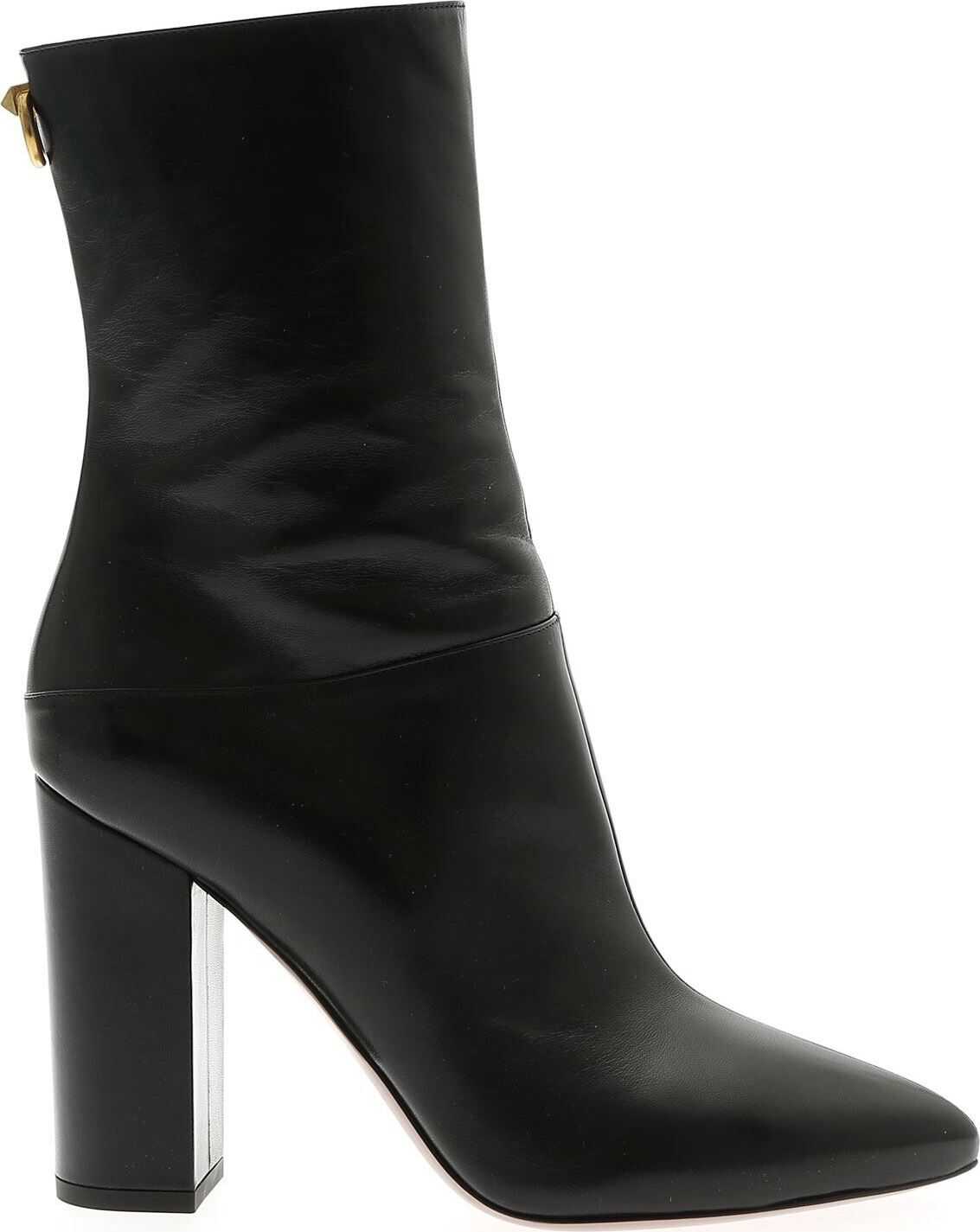 Valentino Garavani Pointed Boots In Black Black