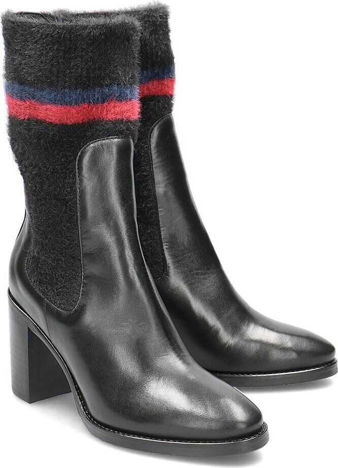 Tommy Hilfiger Cosy High Heel Leather Czarny