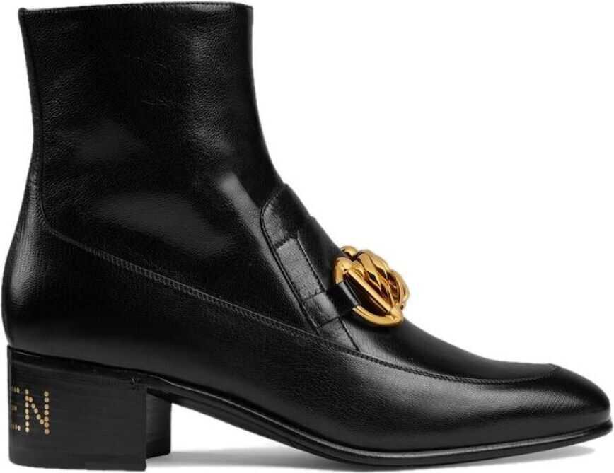 Gucci Leather Ankle Boots BLACK