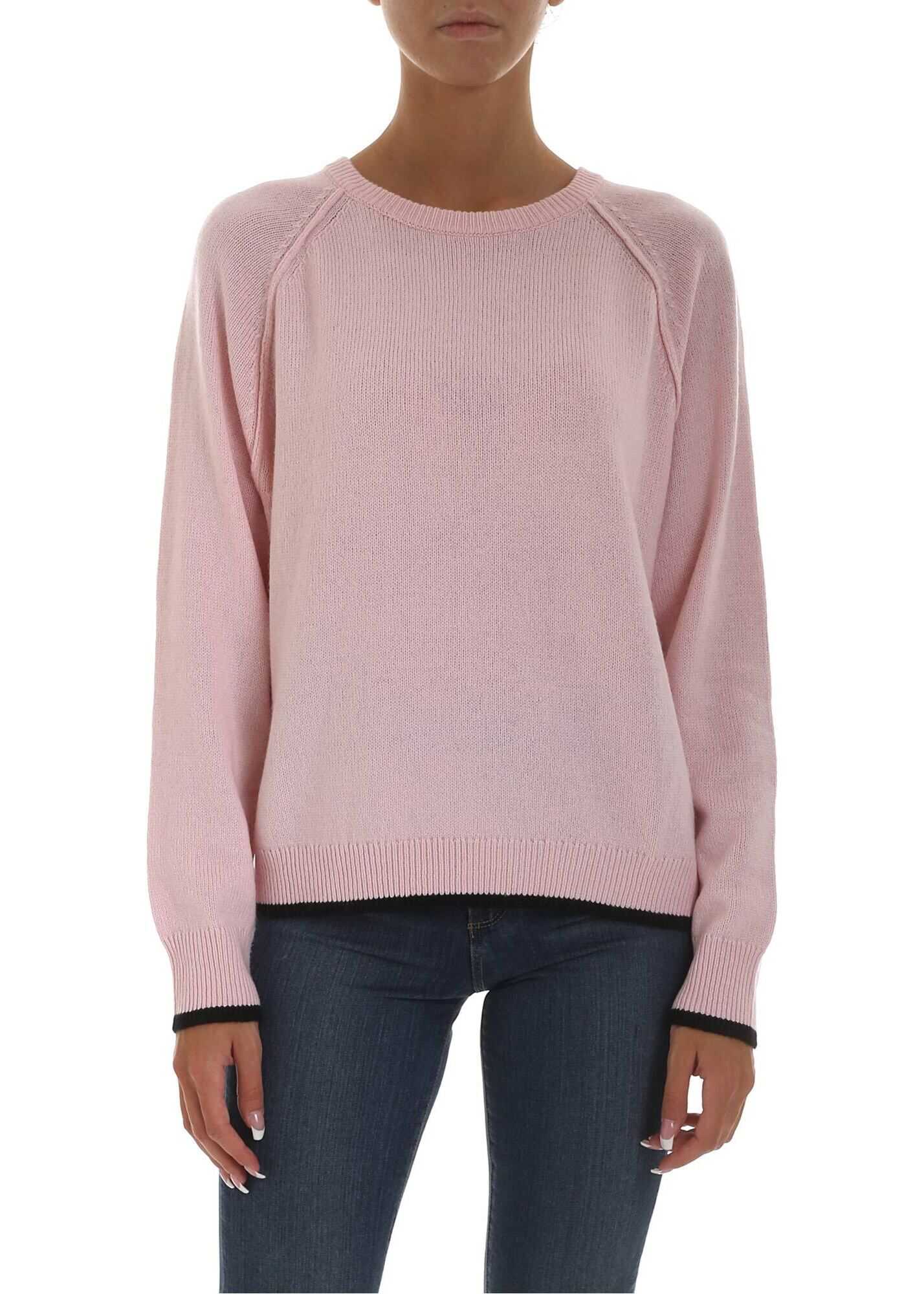 Emporio Armani Pink Pullover With Black Details Pink