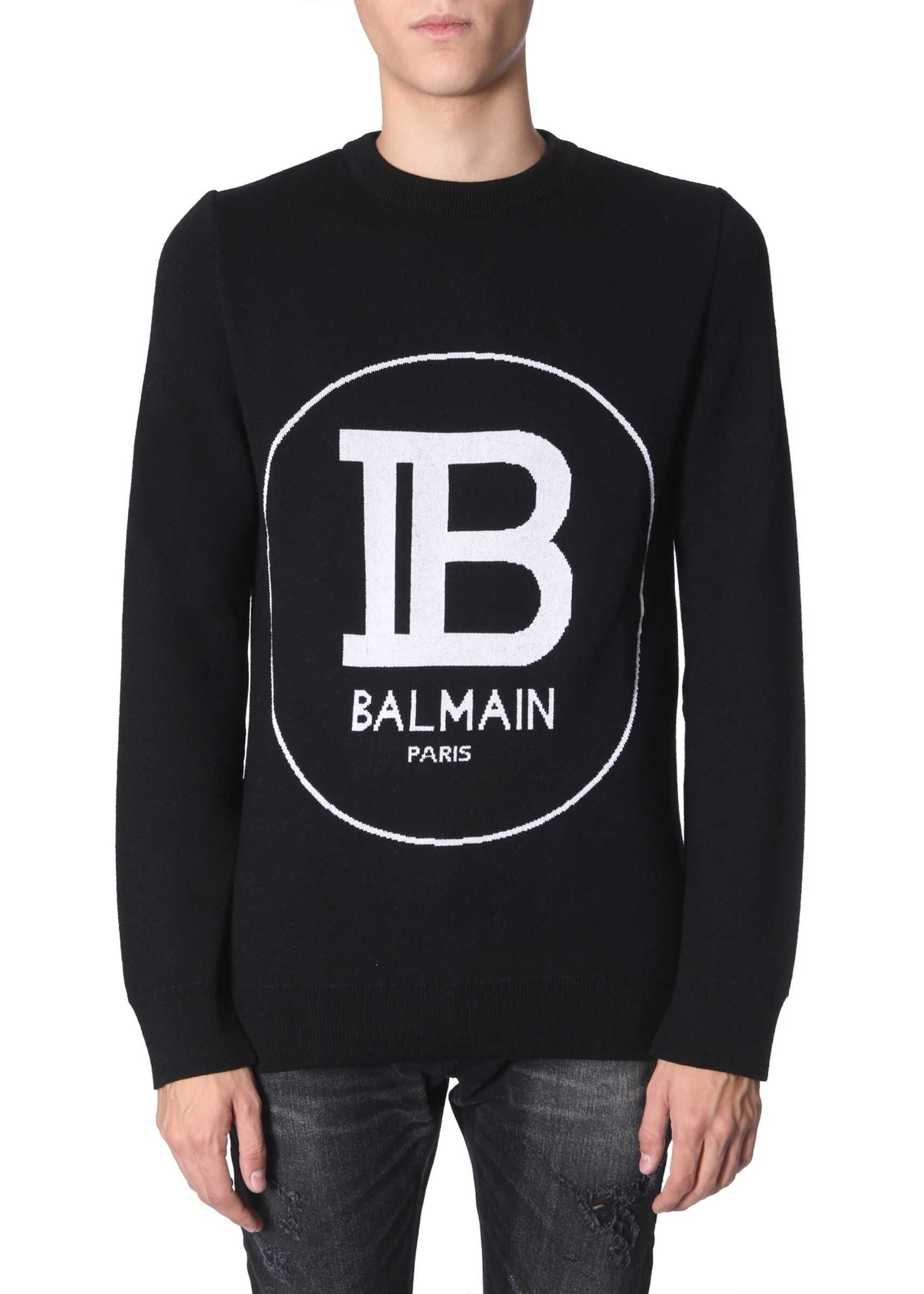 Balmain Crew Neck Sweatshirt BLACK