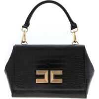 Genti de umar Black Crocodile-Effect Handbag Femei