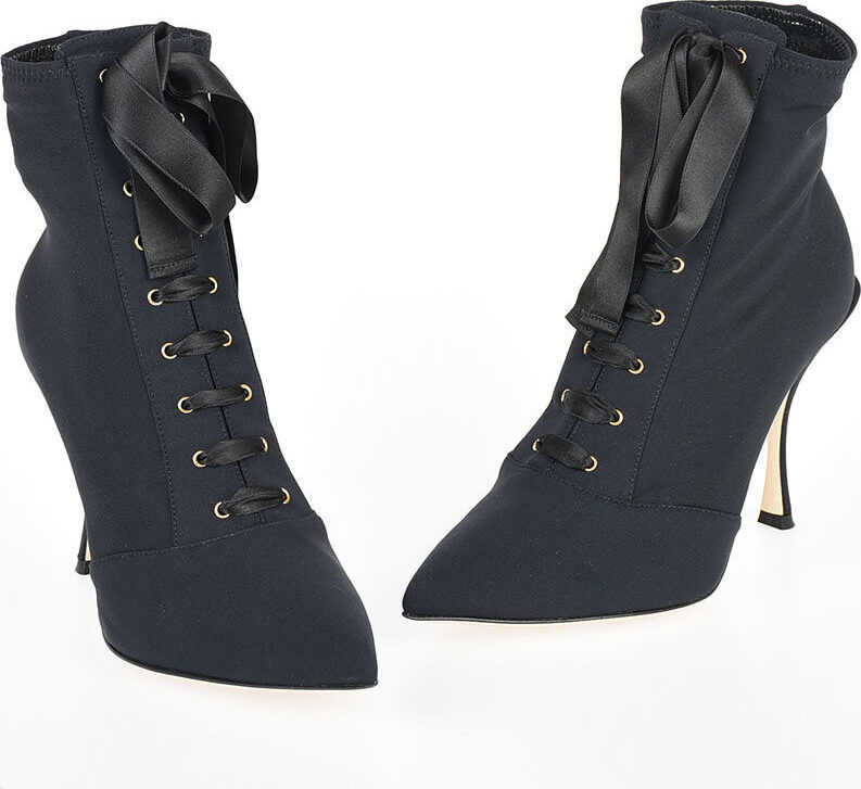 Dolce & Gabbana 9cm Stretch Jersey LORI Boots BLACK